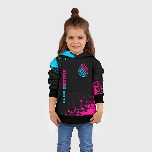 Детская толстовка Club Brugge - neon gradient вертикально / 3D-Черный – фото 4