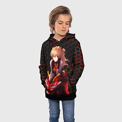 Толстовка-худи детская Аска из Евангелиона, цвет: 3D-черный — фото 2