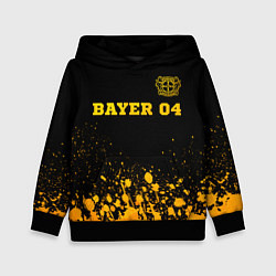 Толстовка-худи детская Bayer 04 - gold gradient посередине, цвет: 3D-черный