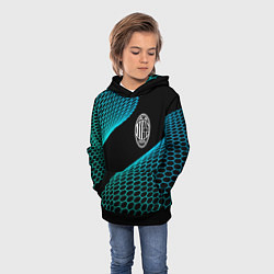 Толстовка-худи детская AC Milan football net, цвет: 3D-черный — фото 2