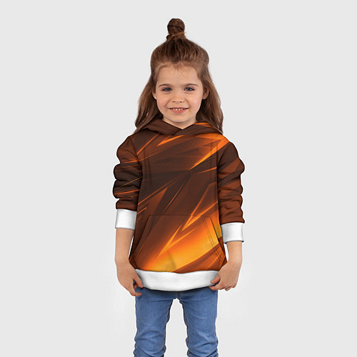 Детская толстовка Geometry stripes orange / 3D-Белый – фото 4