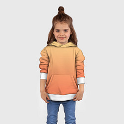 Толстовка-худи детская Градиент солнечный жёлто-оранжевый приглушённый, цвет: 3D-белый — фото 2