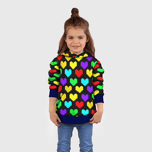 Детская толстовка Undertale heart pattern / 3D-Синий – фото 4