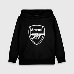 Толстовка-худи детская Arsenal fc белое лого, цвет: 3D-черный