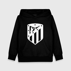 Толстовка-худи детская Атлетико Мадрид белое лого фк, цвет: 3D-черный