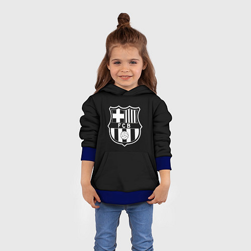 Детская толстовка Barcelona fc club белое лого / 3D-Синий – фото 4