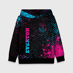 Толстовка-худи детская Everton - neon gradient вертикально, цвет: 3D-черный