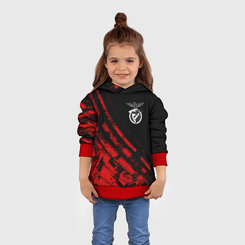 Детская толстовка Benfica sport grunge / 3D-Красный – фото 4