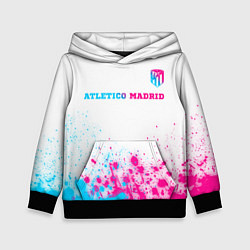 Детская толстовка Atletico Madrid neon gradient style посередине