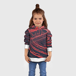 Толстовка-худи детская Раскаленные линии, цвет: 3D-белый — фото 2
