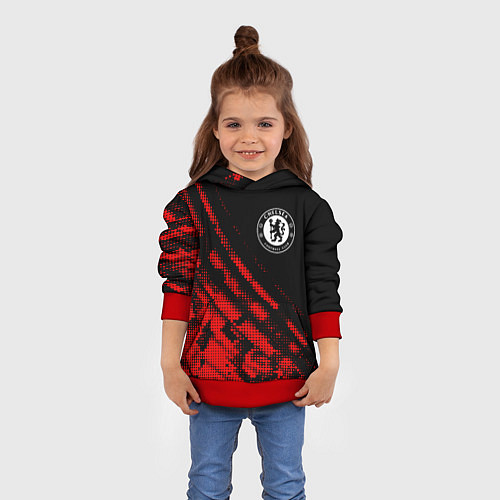 Детская толстовка Chelsea sport grunge / 3D-Красный – фото 4