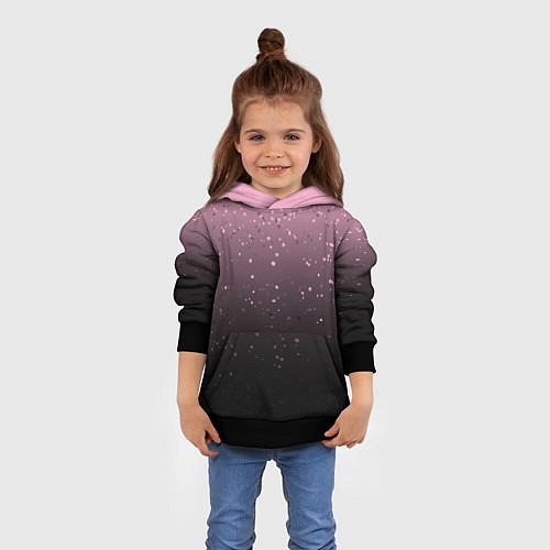 Детская толстовка Градиент тёмный розовый брызги / 3D-Черный – фото 4