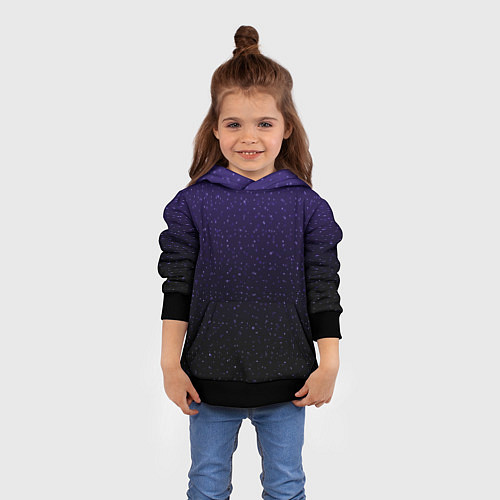 Детская толстовка Градиент ночной фиолетово-чёрный / 3D-Черный – фото 4
