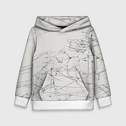 Толстовка-худи детская Каракули, цвет: 3D-белый