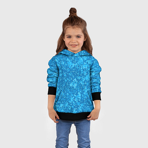 Детская толстовка Ярко-голубой абстракция космический / 3D-Черный – фото 4