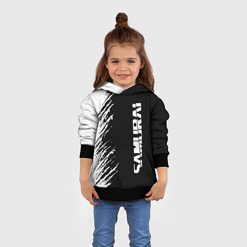Детская толстовка Самурай штрихи - киберпанк 2077 / 3D-Черный – фото 4