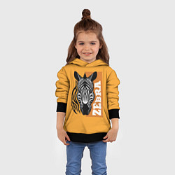 Толстовка-худи детская Zebra head, цвет: 3D-черный — фото 2