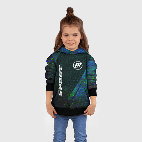 Детская толстовка Lifan sport glitch blue / 3D-Черный – фото 4