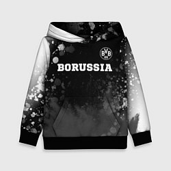 Толстовка-худи детская Borussia sport на темном фоне посередине, цвет: 3D-черный