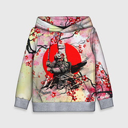 Толстовка-худи детская Samurai v sakure, цвет: 3D-меланж