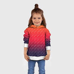 Толстовка-худи детская Градиент оранжево-фиолетовый со звёздочками, цвет: 3D-белый — фото 2