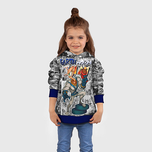 Детская толстовка Jim comix / 3D-Синий – фото 4
