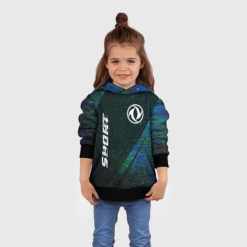 Детская толстовка Dongfeng sport glitch blue / 3D-Черный – фото 4