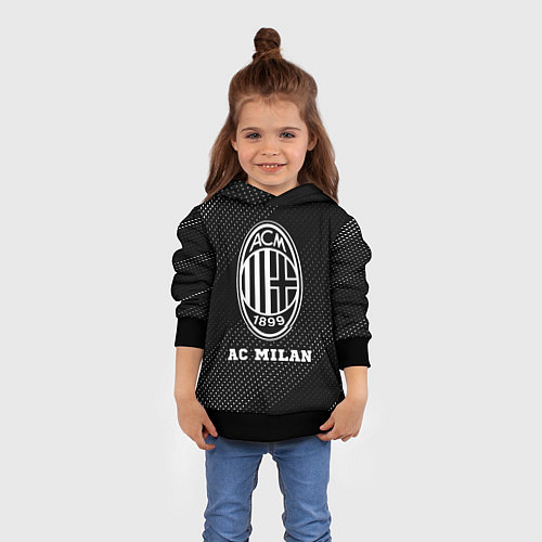 Детская толстовка AC Milan sport на темном фоне / 3D-Черный – фото 4