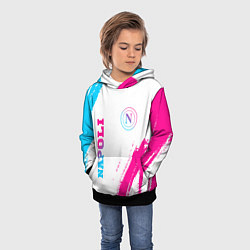 Толстовка-худи детская Napoli neon gradient style вертикально, цвет: 3D-черный — фото 2