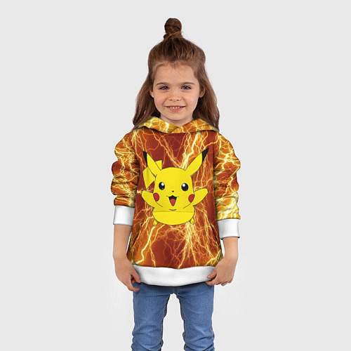 Детская толстовка Pikachu yellow lightning / 3D-Белый – фото 4