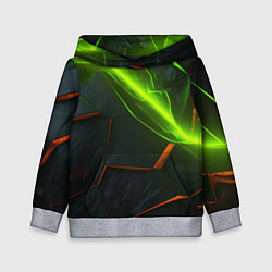 Детская толстовка Green neon abstract geometry