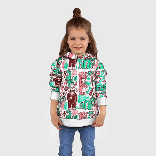 Детская толстовка Dino hungry / 3D-Белый – фото 4