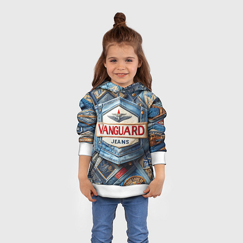 Детская толстовка Vanguard denim patchwork - ai art / 3D-Белый – фото 4