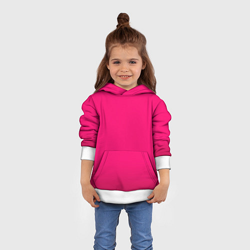 Детская толстовка Фуксия мягкий градиент / 3D-Белый – фото 4