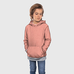 Толстовка-худи детская Однотонный персиковый текстура, цвет: 3D-меланж — фото 2