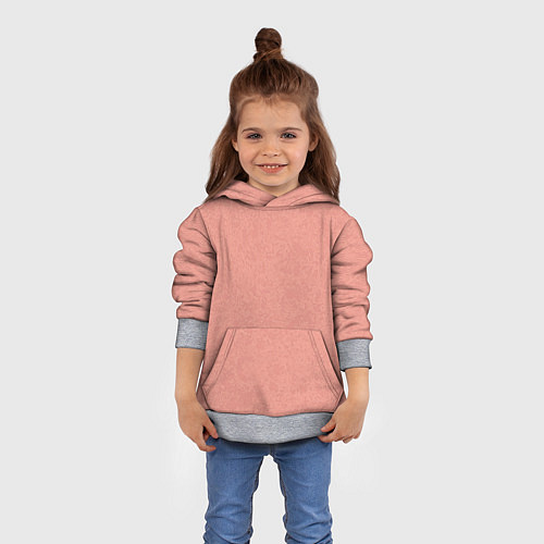 Детская толстовка Однотонный персиковый текстура / 3D-Меланж – фото 4