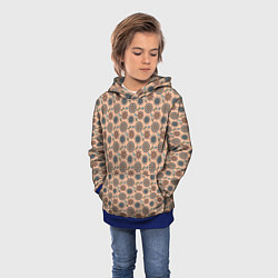 Толстовка-худи детская Цветочный узор в стиле бохо, цвет: 3D-синий — фото 2