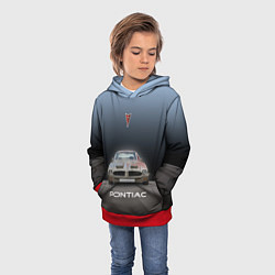 Толстовка-худи детская Американский масл-кар Pontiac, цвет: 3D-красный — фото 2