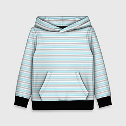 Толстовка-худи детская Светлый серо-голубой полосами, цвет: 3D-черный