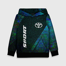 Толстовка-худи детская Toyota sport glitch blue, цвет: 3D-черный