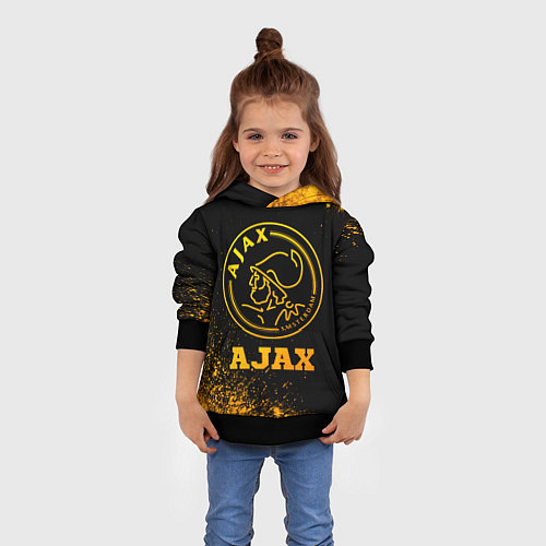 Детская толстовка Ajax - gold gradient / 3D-Черный – фото 4