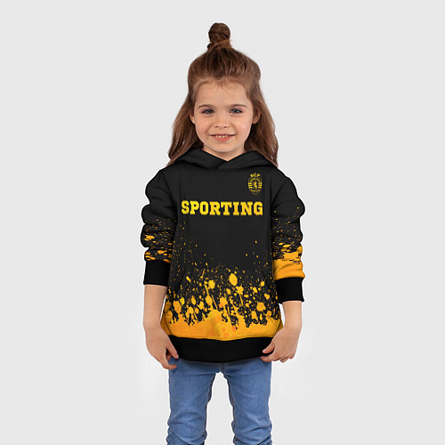 Детская толстовка Sporting - gold gradient посередине / 3D-Черный – фото 4