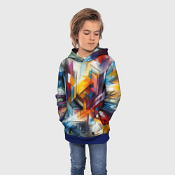 Толстовка-худи детская Абстрактные фигуры, цвет: 3D-синий — фото 2