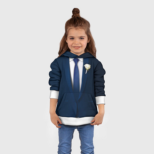 Детская толстовка Смокинг на свадьбу - мальчишник / 3D-Белый – фото 4