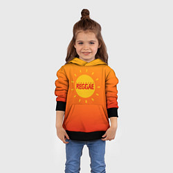 Толстовка-худи детская Orange sunshine reggae, цвет: 3D-черный — фото 2