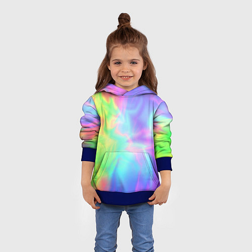 Детская толстовка Яркий тай-дай абстракция / 3D-Синий – фото 4