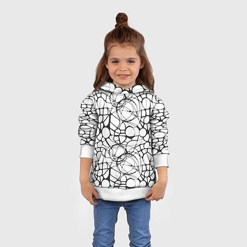 Детская толстовка Абстрактный нейрографический узор / 3D-Белый – фото 4