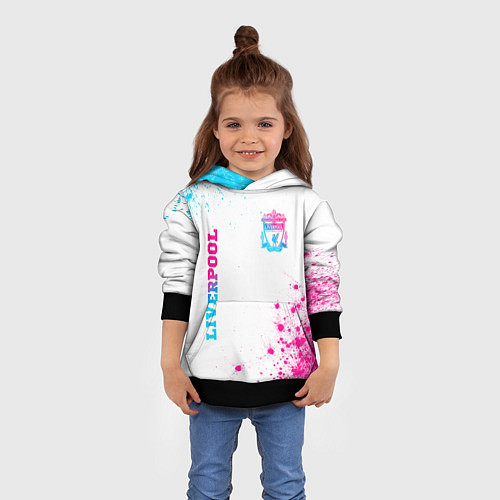 Детская толстовка Liverpool neon gradient style вертикально / 3D-Черный – фото 4
