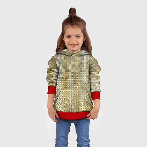 Детская толстовка Объемные треугольники текстурированный рельеф / 3D-Красный – фото 4
