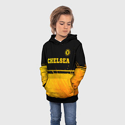 Толстовка-худи детская Chelsea - gold gradient посередине, цвет: 3D-черный — фото 2